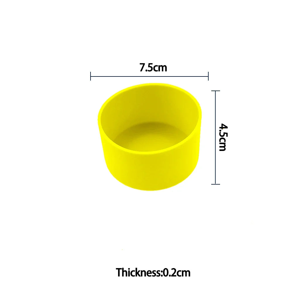 For Better Life , 7.5cm Soft Silicone Cup Bottom Protector Sleeve - Anti-Damage Accessory for Glass Water & Tea Bottles