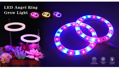 LED Full Spectrum Grow Light — USB 5V Adjustable Height Dimmable Lamp with Timer for Indoor Plants & Herbs