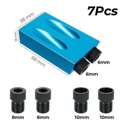 7/14/15PCS Pocket Hole Jig Kit – 15° Woodworking Drilling Guide & Locator with Drill Bit Set