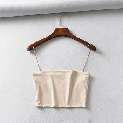 Women’s Summer Crop Tank Top — Sleeveless Elastic Cotton Camisole