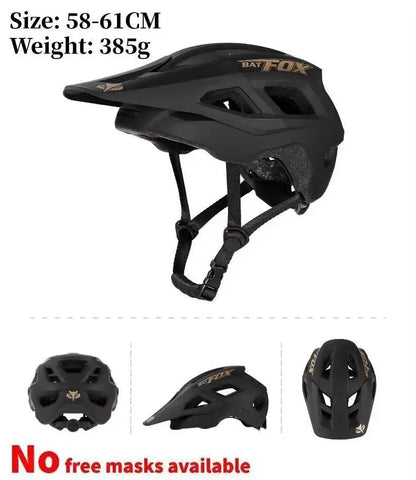 BATFOX Matte Black MTB Bike Helmet – Men's Mountain Bike Cycling Helmet Casco Ciclismo