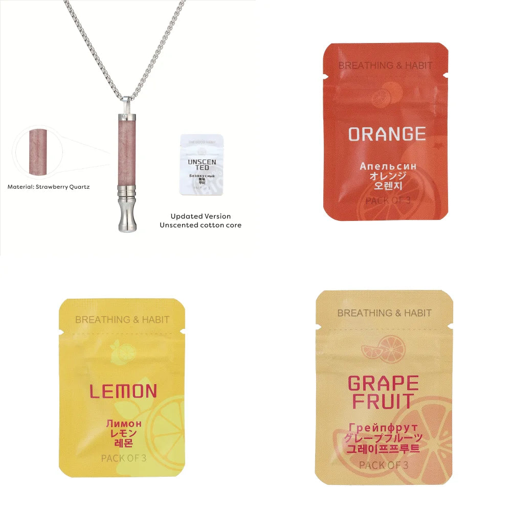 Quit Smoking Meditation Pendant Necklace – Titanium Steel Unisex Anti-Smoking Necklace with Filter Cotton