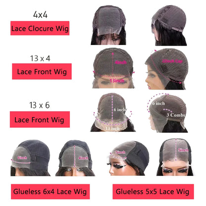 Deep Wave Human Hair Lace Front Wig – 13x6/13x4 Wet & Wavy Curly Wig for Women, Pre-Plucked 5x5 & 6x4 Closure Natural Hairline