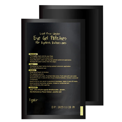 50 Pairs UV Black Hydrogel Eye Gel Patches | Eyelash Extension Padding & Makeup Stickers | Under Eye Gel Pads