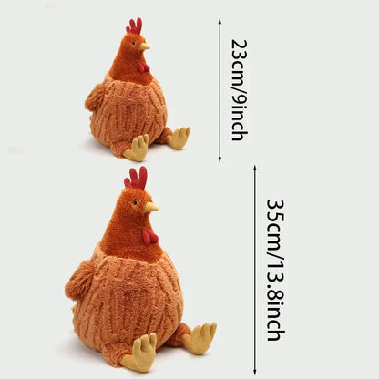 23/35cm Farm Chicken Plush Toy – Cute Big Rooster Stuffed Animal, Sofa Pillow, Home Decor & Kids Gift