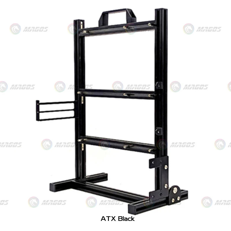 Aluminum Open Frame PC Case – Supports ITX/MATX/ATX Motherboards, Vertical Gaming Cabinet for DIY & Water Cooling Builds