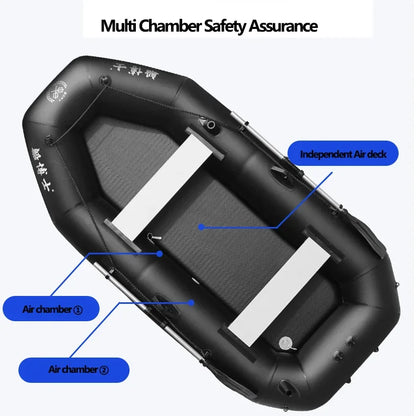 Professional Inflatable Boat Raft Dinghy for Adults – Tear-Resistant Foldable Kayak Canoe Fishing & Drifting Boat
