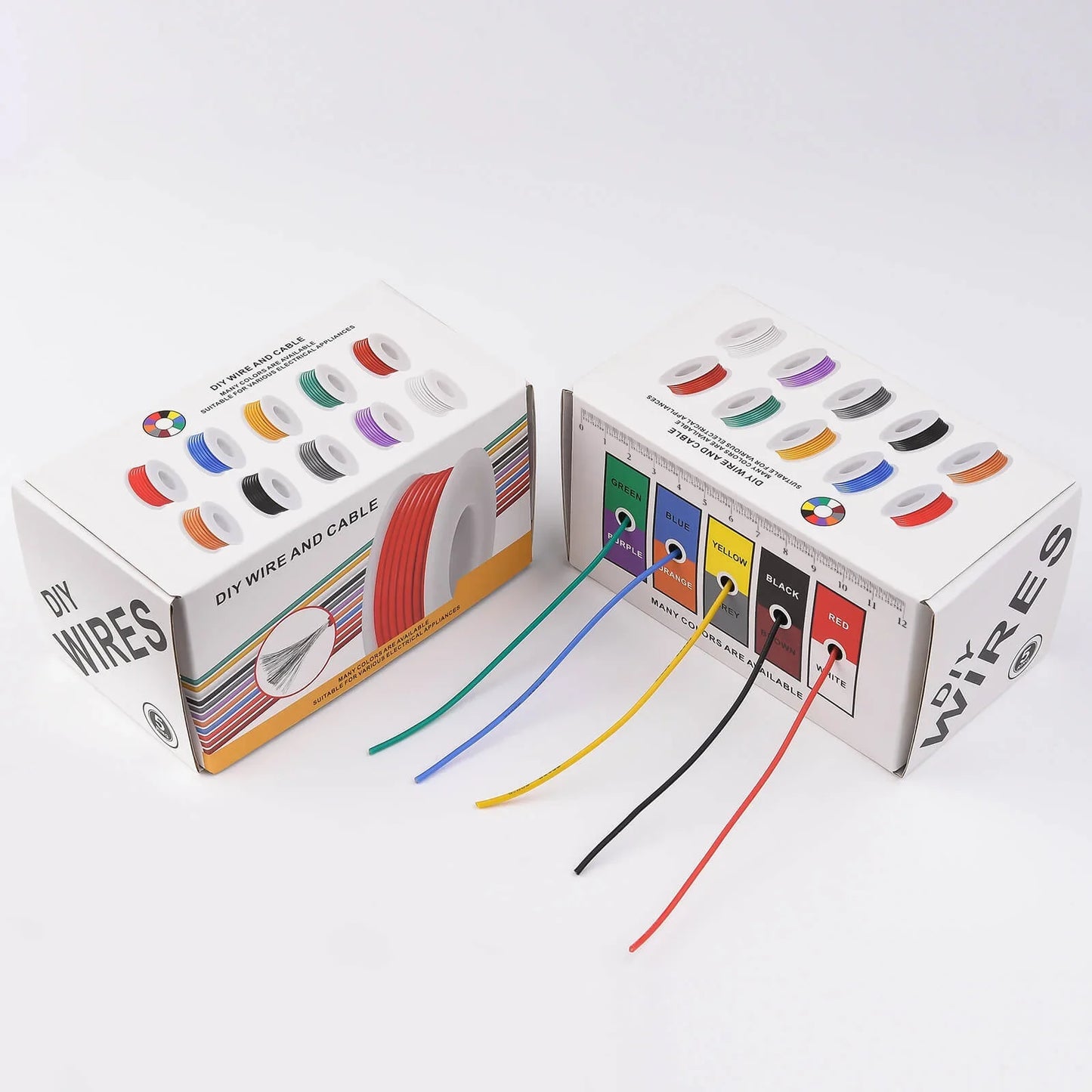 22AWG Flexible Silicone Electric Wire – 22 Gauge Stranded Tinned Copper, 5 Colors, 16.4ft/5m or 32.8ft/10m