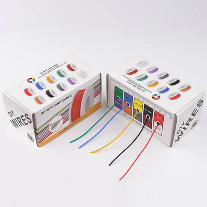 22AWG Flexible Silicone Electric Wire – 22 Gauge Stranded Tinned Copper, 5 Colors, 16.4ft/5m or 32.8ft/10m