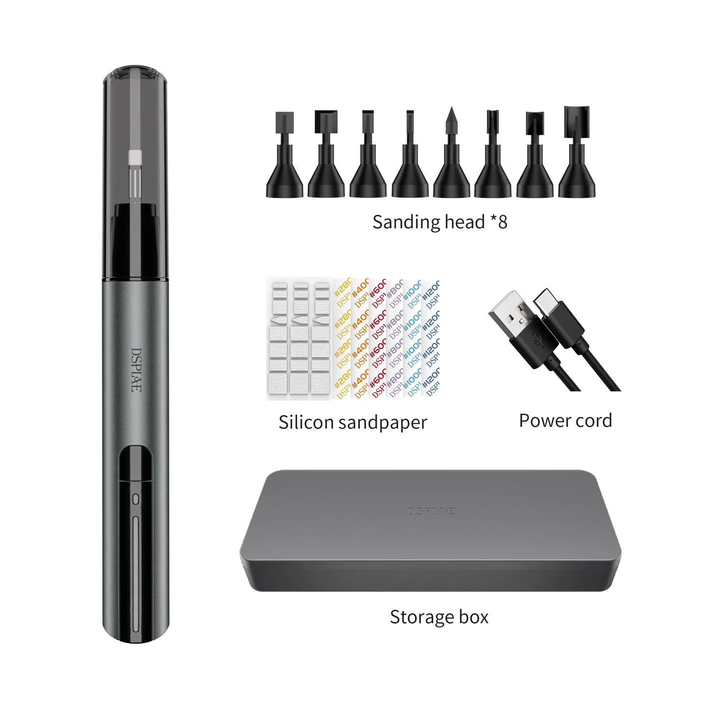 DSPIAE ES-A PRO Reciprocating Electric Sander – "Illusive Shadow" Hobby Grinding Pen for Gundam Model Assembly