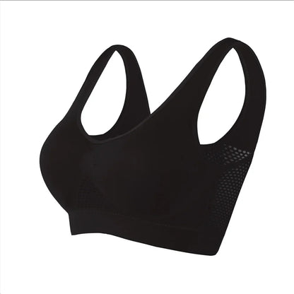 Seamless Mesh Sports Bra for Women – Wireless Shockproof Gym & Yoga Bra, Breathable Plus Size 6XL Running Crop Top