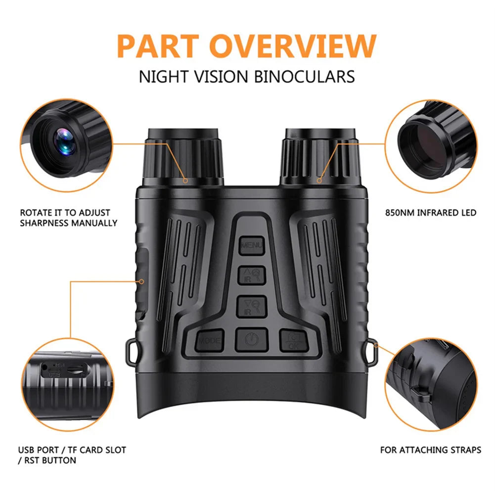 4K Digital Night Vision Goggles Binoculars | Rechargeable with 3.2" Screen & 8X Zoom for Hunting