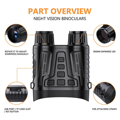 4K Digital Night Vision Goggles Binoculars | Rechargeable with 3.2" Screen & 8X Zoom for Hunting
