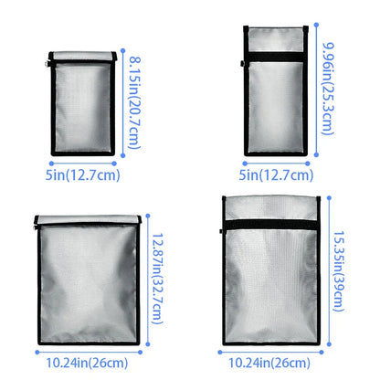 Fireproof & Waterproof Faraday Bag – Anti-Hacking Signal Blocking Pouch for Phones, Key Fobs, Notebooks & Computers