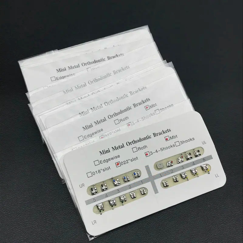10 Packs Dental Orthodontic Metal Braces – Mini Roth/MBT/Edgewise 022 Slot Brackets for Dentist Treatment