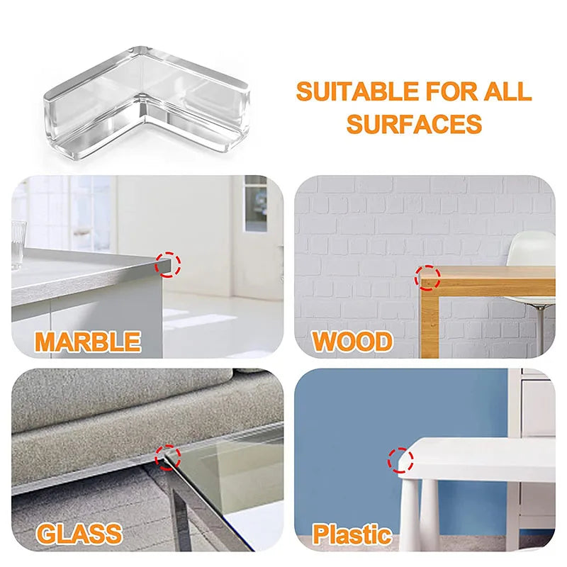 Children Baby Safety Silicone Protector - Table Corner Edge Protection Cover, Anticollision Edge Guards - Available in 4Pcs or 10PCS