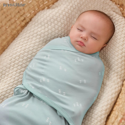100% Cotton Newborn Swaddle Sleep Sack – Thick Infant Baby Wrap Cocoon Diaper Bag (INSULAR Summer)