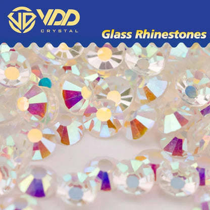 VDD SS4–SS30 Glass Crystal Rhinestones – High Quality Flatback Glitter Strass Stones for Nail Art, DIY Crafts & Decoration