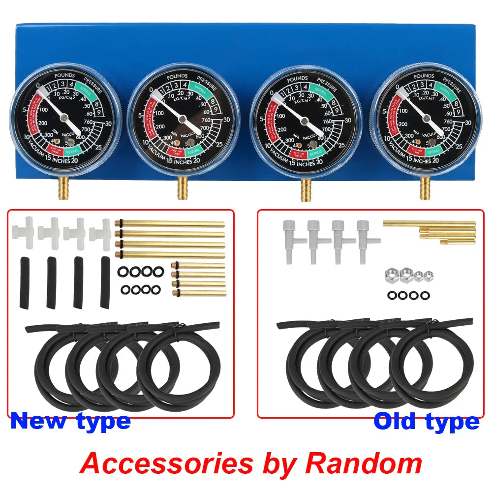 2/4 Cylinder Motorcycle Carburetor Synchronizer Kit — Ignition Tester & Balancer Gauge Set for Motorbike Diagnostics
