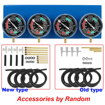 2/4 Cylinder Motorcycle Carburetor Synchronizer Kit — Ignition Tester & Balancer Gauge Set for Motorbike Diagnostics