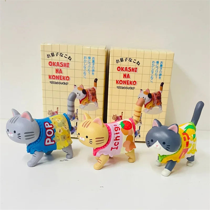 New Cat Blind Box Figure — Candy-Packaged Snack Cat Toy, Kittens Doll Blind Bag, Kids Christmas Gift & Decoration