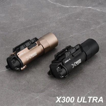Tactical Surefire X300/X300U/X300V/XH35 LED Pistol Light – Metal Strobe, 20mm Rail Mount, Airsoft & Hunting Flashlight