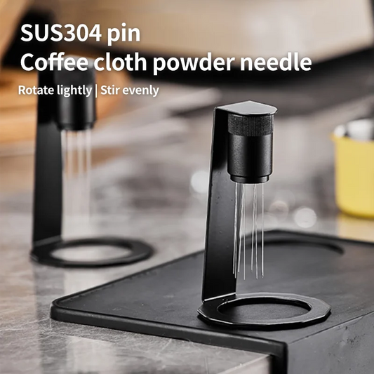 WDT Espresso Coffee Stirrer Tool with 8 Needles & Magnetic Stand – Barista Coffee Distribution Tool