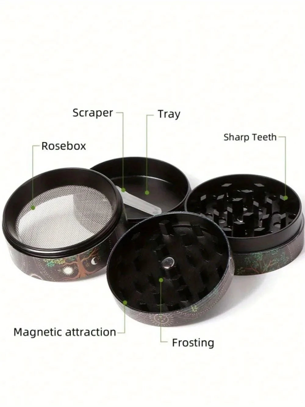 50mm Metal Gorilla Herb Grinder – 4-Layer Manual Spice, Pepper & Tobacco Mill for Cigarette Smoking Accessories