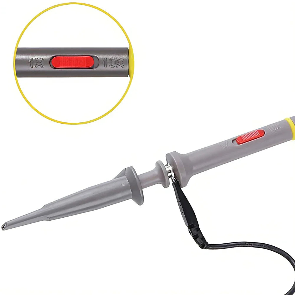 P6100 BNC Oscilloscope Probe Kit – 100MHz 1X/10X High Precision Probes with Alligator Clips & Test Leads