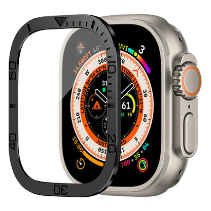 Tempered Glass Screen Protector for Apple Watch Ultra 2 49mm – Anti-Scratch HD Full Film with Metal Bumper, iWatch Ultra Accessories