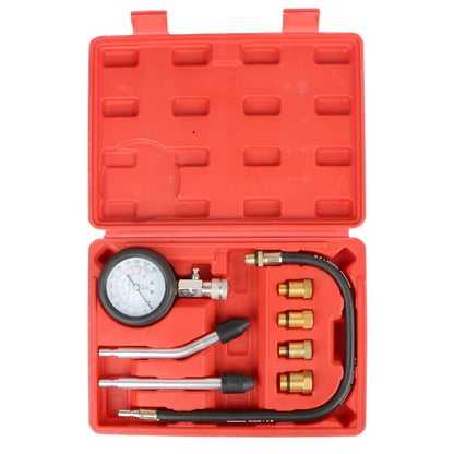 Gasoline Engine Compression Meter - 0-300 PSI Pressure Gauge Automotive Cylinder Tester Kit with M10 M12 M14 M18 Adapters