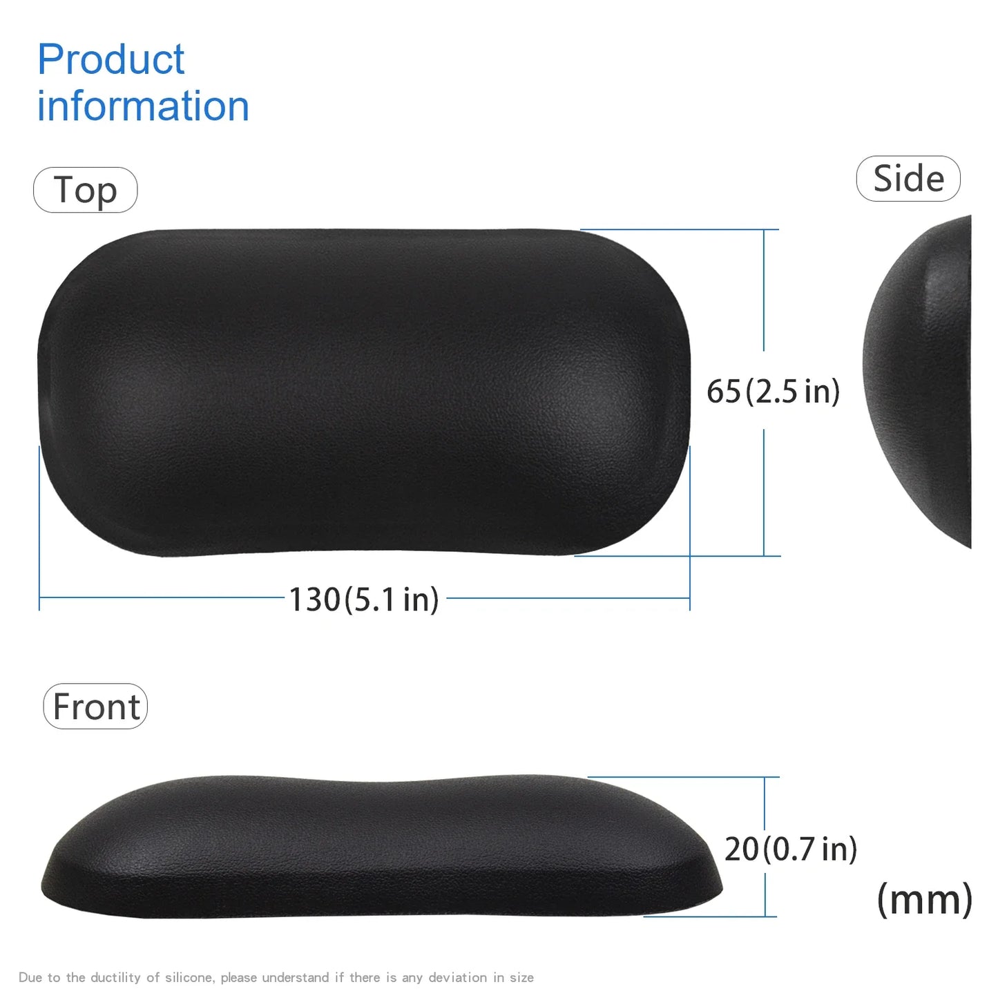 EXCO Ergonomic Silicone Mouse Wrist Rest – Leather Surface Cushion for Computer, Laptop, Office & Gaming Pain Relief