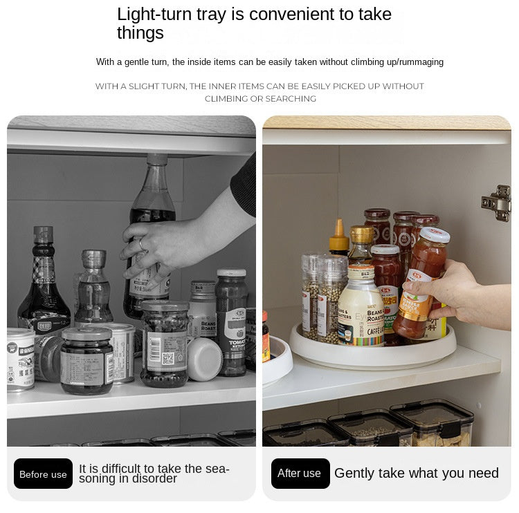 1/4PCS 360° Rotatable Anti-Slip Kitchen Storage Rack – Round Multi-Functional Organizer for Condiments & Tableware