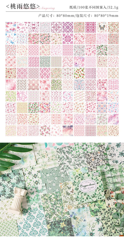 100 Pcs Vintage Multi-Style Writing Paper - Retro Stationery for Scrapbooking, Junk Journals & DIY Crafts