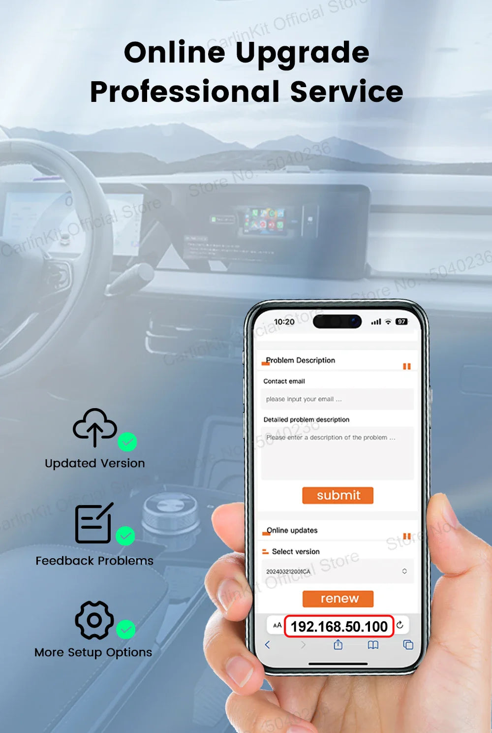 CarlinKit 5.0 Mini 5 Pro — Wireless CarPlay & Android Auto USB Dongle with WiFi & Bluetooth