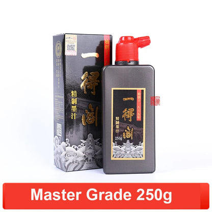 Yidege Professional Chinese Sumi Ink — Refined Black Liquid for Calligraphy & Brush Painting, 100g/250g/500g