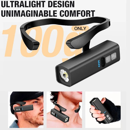 2025 Ear Clip LED Headlamp - Rechargeable Waterproof Head Flashlight for Fishing, Hiking, Running & Cycling Outdoors