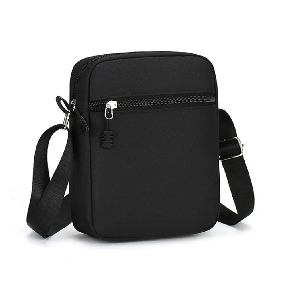 Oxford Mini Shoulder Bag – Durable Black Waist & Mobile Phone Bag for Men