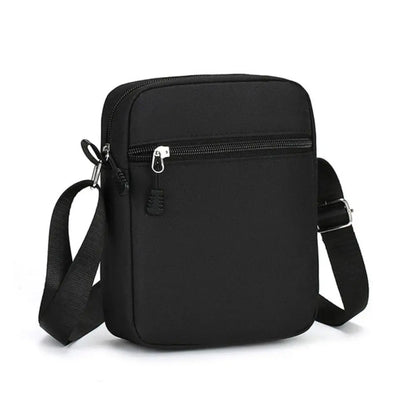 Oxford Mini Shoulder Bag – Durable Black Waist & Mobile Phone Bag for Men