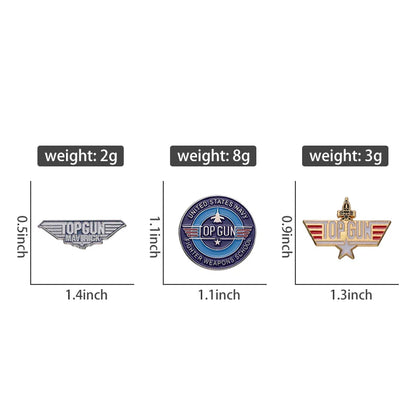 Top Gun Navy Fighter Weapons School Enamel Pin – Vintage Metal Badge for Backpack, Clothes, Jewelry & Shirt Collar