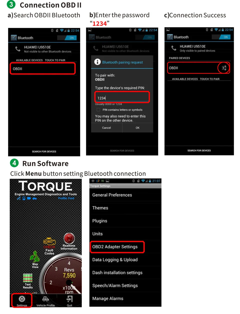 ATOTO 4450 OBD2 Scanner – Bluetooth ELM327 V1.5 Car Diagnostic Tool & Code Reader for Android OBDII