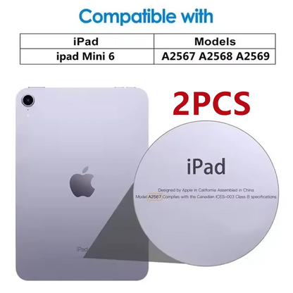 2PCS 9H Tempered Glass Screen Protector for iPad (10.2/9.7/10.5/10.9/11) Pro, Air & Mini – Anti-Scratch HD Protective Film