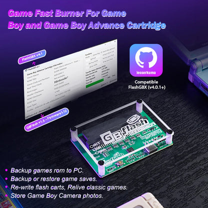 GBFlash Burner USB Adapter — No-Screen Flash Cart for Game Boy, GBA & GBC Consoles