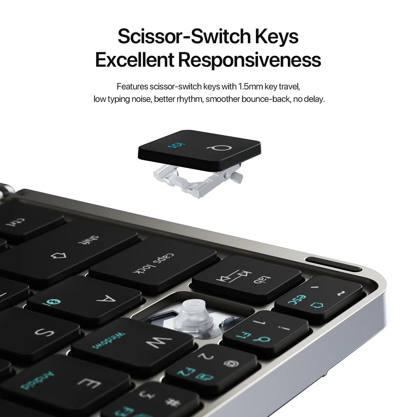 Foldable Bluetooth 5.0 Keyboard with Touchpad & Phone Holder for Phones, Tablets, PC – Multifunctional Portable Wireless Keyboard