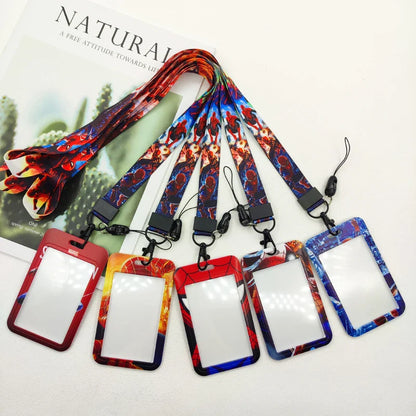 Disney Superhero ID Badge Holder Lanyard — Cartoon Neck Strap for Subway Card, Boys & Kids Campus Credential Case