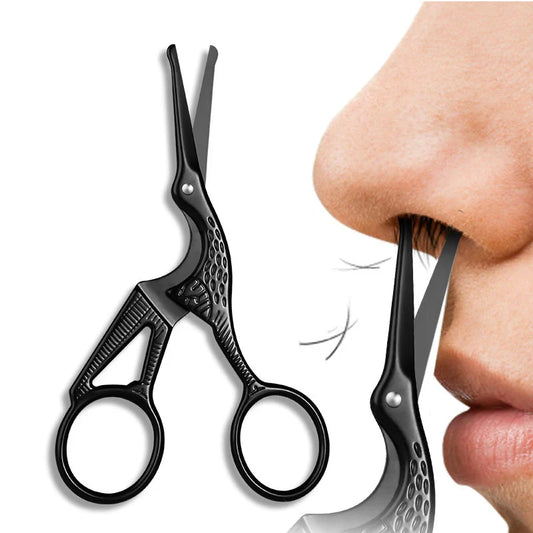 Stainless Steel Small Nail Scissors Eyebrow & Nose Hair Trimmer with Tweezers Manicure Facial Makeup Tool