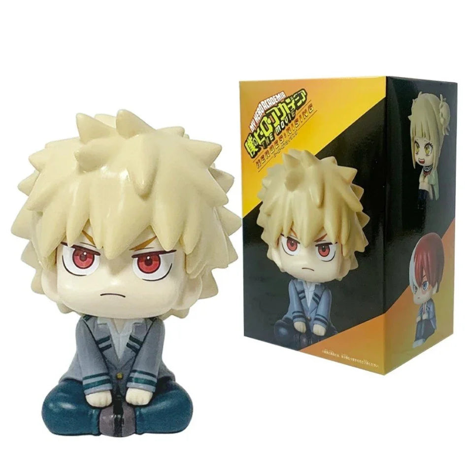 10cm My Hero Academia Anime Figures – Midoriya Izuku, Bakugo Katsuki & Todoroki Shoto PVC Action Statuette Collectible Toy Set