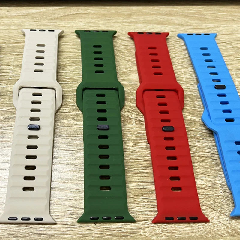 Silicone Strap for Apple Watch Ultra 2 – Compatible with 38mm, 40mm, 41mm, 42mm, 44mm, 45mm, 49mm, Sports Band for iWatch Series 3, 6, 7, SE, 8, 9