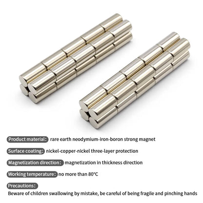 N35 Neodymium Magnets - 10x20mm Super Strong Round Permanent Rare Earth Magnets for DIY & Refrigerator Use