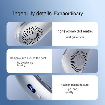 Wearable Neck Fan - 5-Speed Low Noise Hands-Free Cooling Fan for Indoor & Outdoor Sports